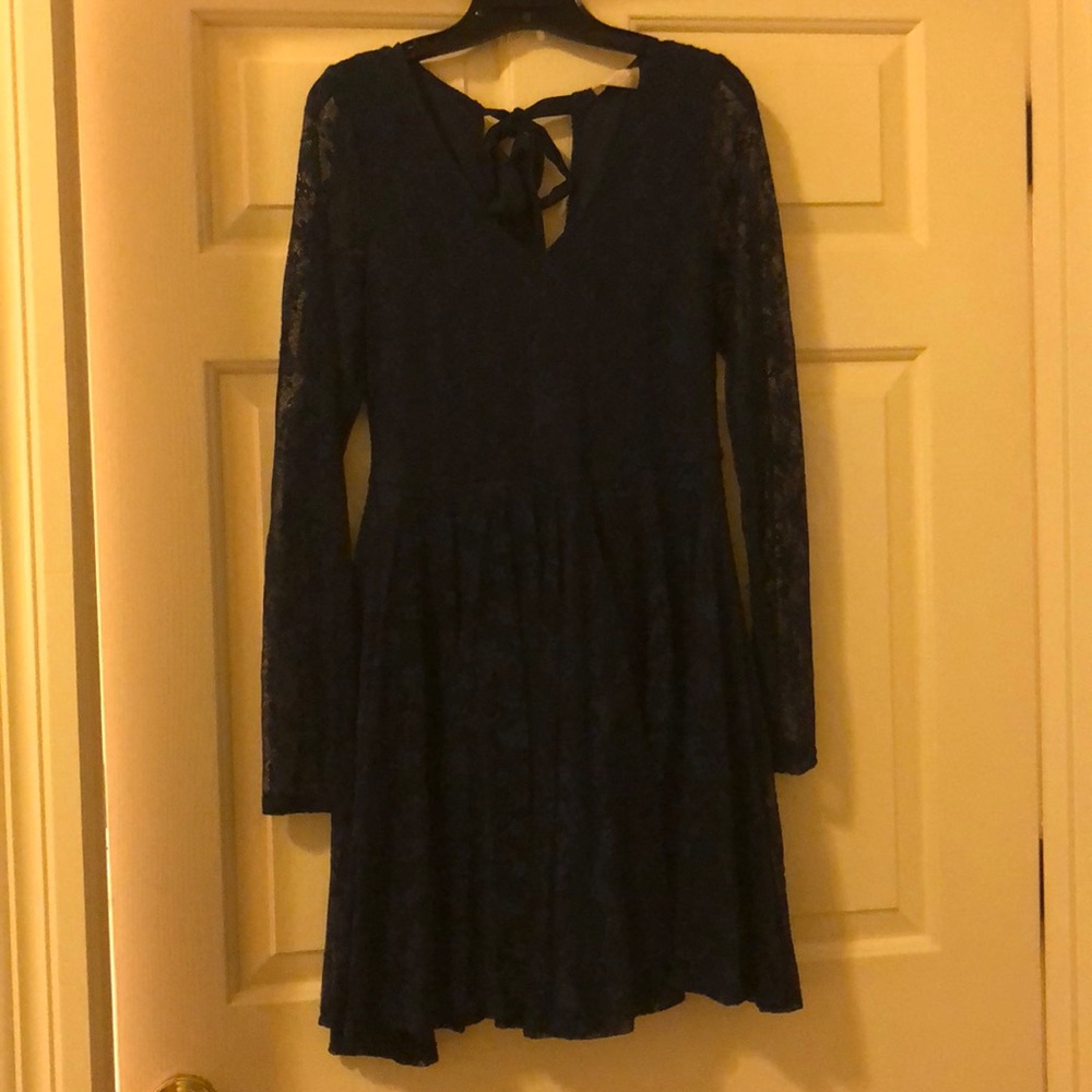 Navy blue lace, formal dress